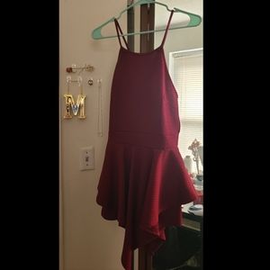 Red Asymmetrical Dress